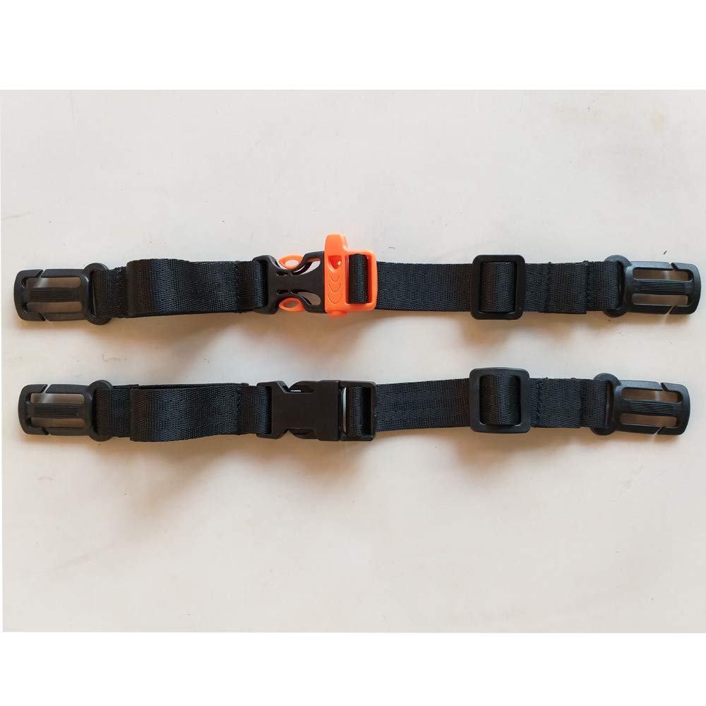 2 Pack Black Nylon Backpack Chest Straps - Adjustable 1-Inch Webbing for Secure Fit - Ideal for Hiking, Travel & Outdoor Adventures