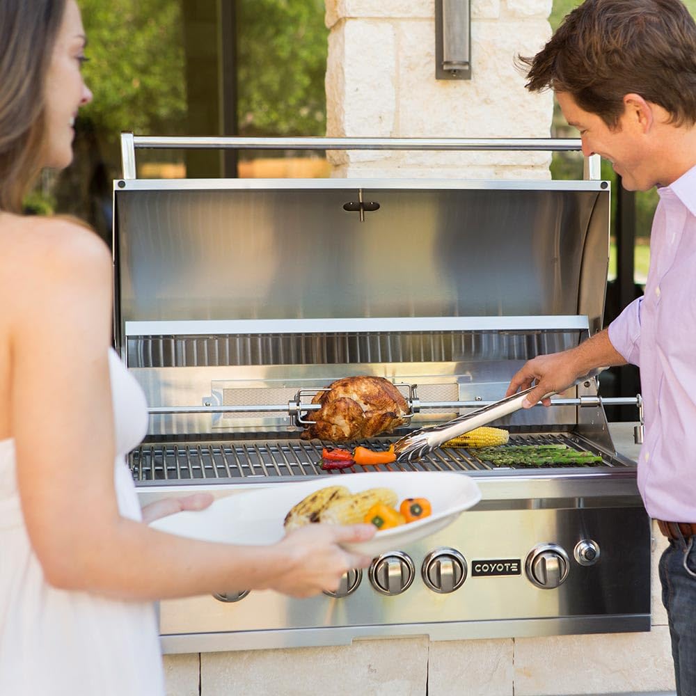36-Inch Stainless Steel Built-In Natural Gas Grill with Infrared Sear Burner, Rotisserie & Wind Guard (C1S36NG) - Perfect for Outdoor Kitchens, Backyard BBQs, and Patio Entertaining