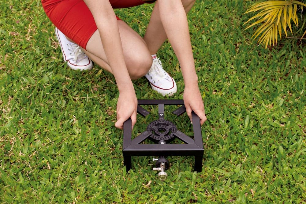 Portable 1-Burner Industrial Gas Stove - Lightweight Steel Construction for Camping, Outdoor Cooking & Emergency Use