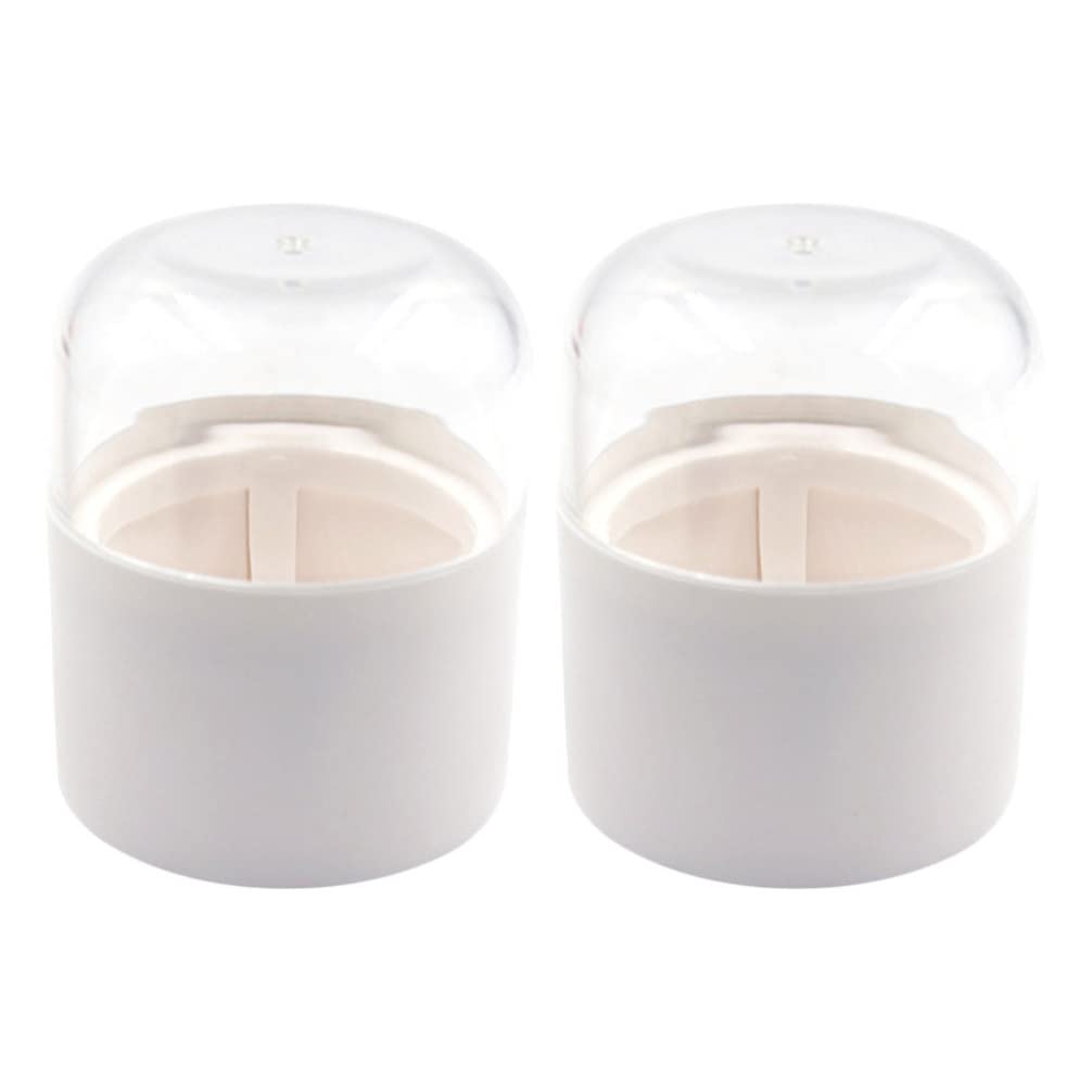 Beaupretty 2-Pack Clear Acrylic Makeup Organizer - Portable Egg-Shaped Cosmetic Storage Box with Lid for Cotton Pads, Beauty Sponges & Travel Essentials | Perfect for Home Vanity, Bathroom Counter & Travel Makeup Kit