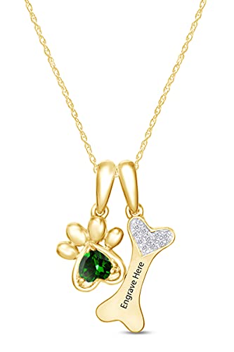 Yellow Gold Over : Simulated Emerald