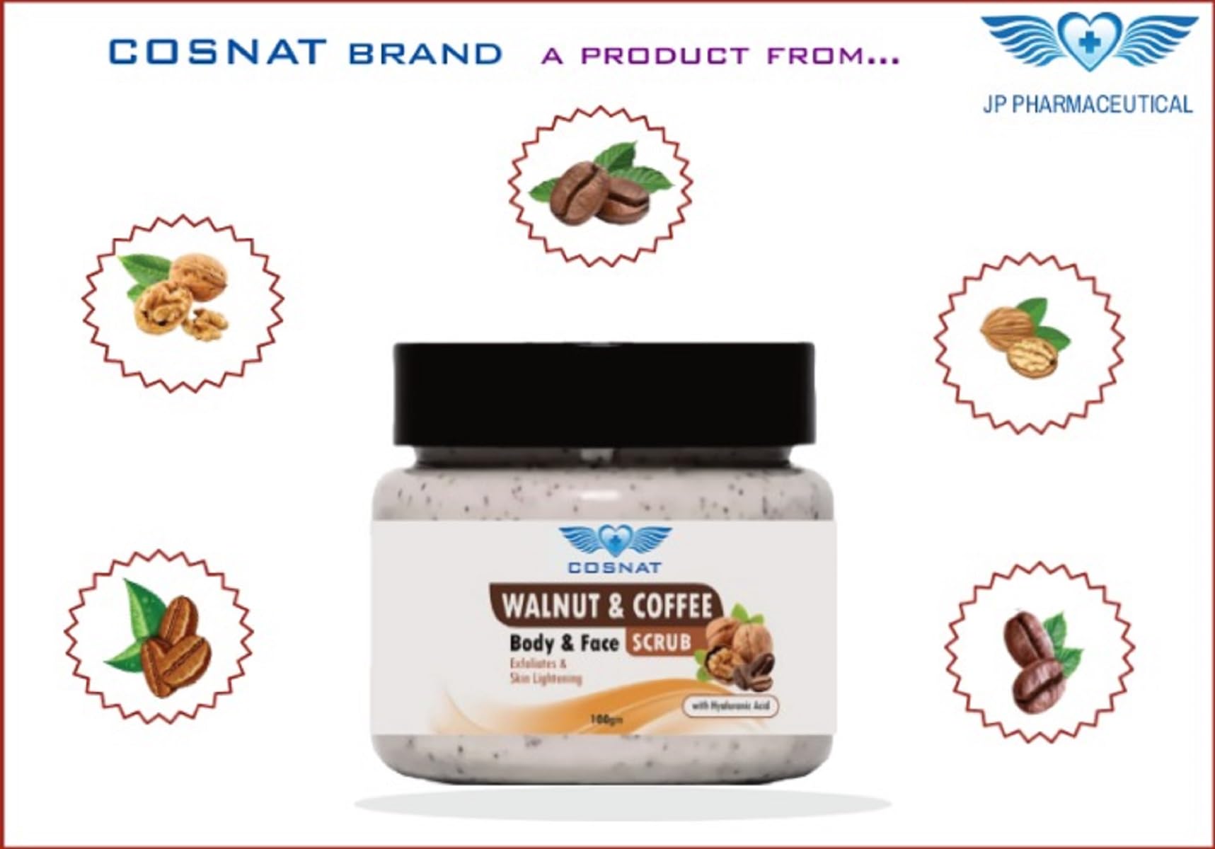 Natural Walnut & Coffee Body and Face Scrub - Exfoliating Scrub for Blackhead Removal, Oil Control & Deep Cleansing - 100g for Men & Women - Perfect for Spa Day & At-Home Skincare Routine