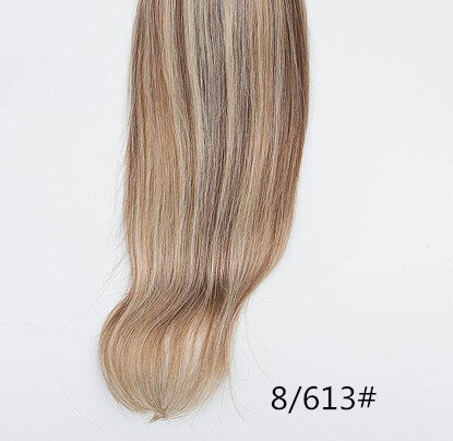 Remeehi 28cm Width Easy Wear One Piece Invisible Wire Micro Hair Extensions - 100% Remy Human Hair - 18 Inches #8/613 Blonde - Perfect for Daily Wear, Parties & Special Occasions