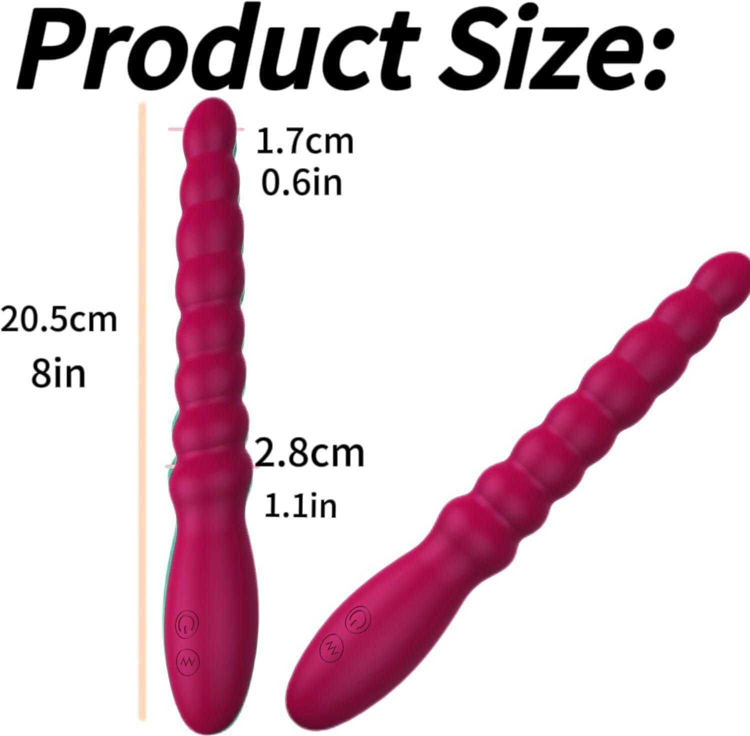 Rechargeable Vibrating Anal Beads Butt Plug - 10 Vibration Modes Prostate Massager & G-Spot Stimulator for Men & Women - Adult Sex Toy for Couples Pleasure & Solo Play (Red) - Perfect for Sensual Exploration & Intimate Bonding
