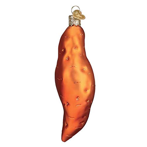 Old World Christmas Glass Blown Ornament - Sweet Potato Design with S-Hook & Gift Box - Handcrafted Holiday Decor for Tree, Home, and Festive Gifting