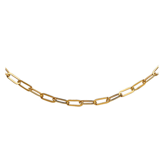 18K Gold Plated Sterling Silver Paperclip Link Chain Necklace for Women - Elegant Layering Jewelry for Everyday Wear & Special Occasions