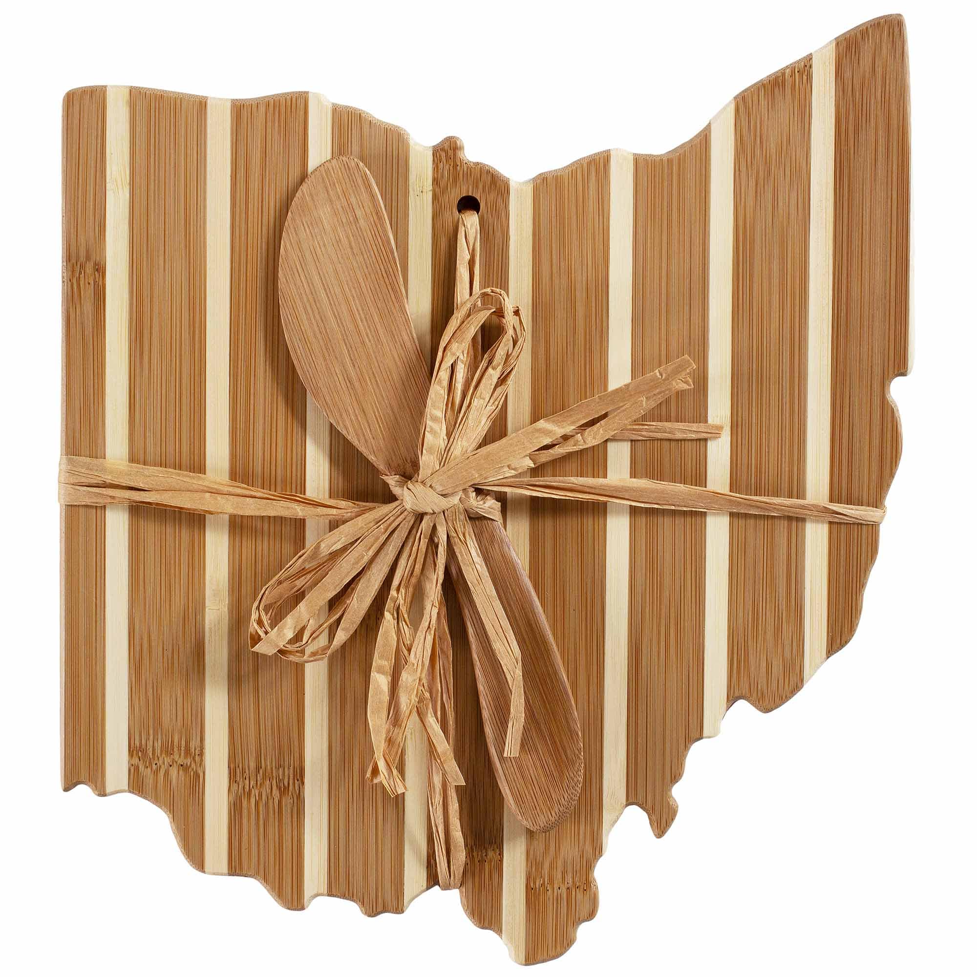 Ohio Wooden Charcuterie Board with Cheese Knife Set - Perfect for Entertaining, Wine & Cheese Parties, Housewarming Gifts