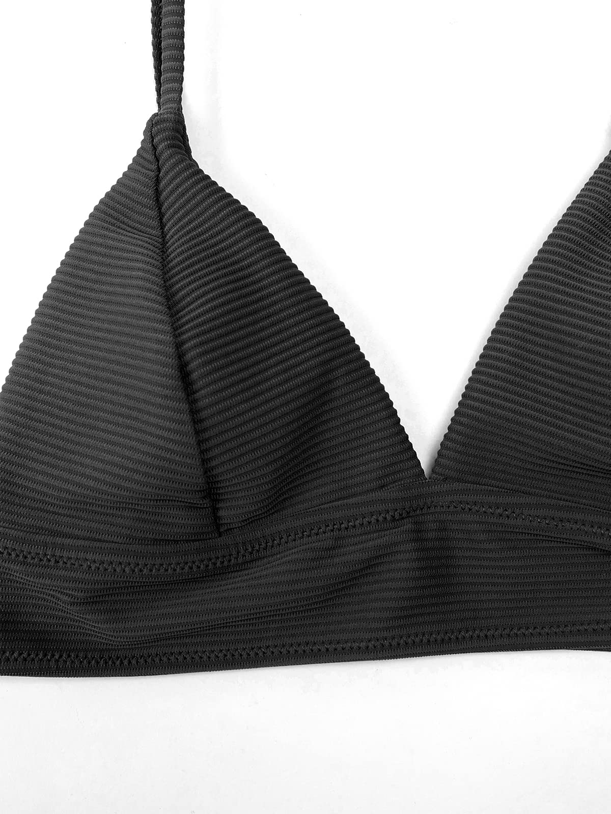 CUPSHE Women's V-Neck Textured Bikini Top - Sexy Swimwear for Beach, Pool & Summer Vacations | Comfortable Bathing Suit for Swimming, Sunbathing & Water Sports