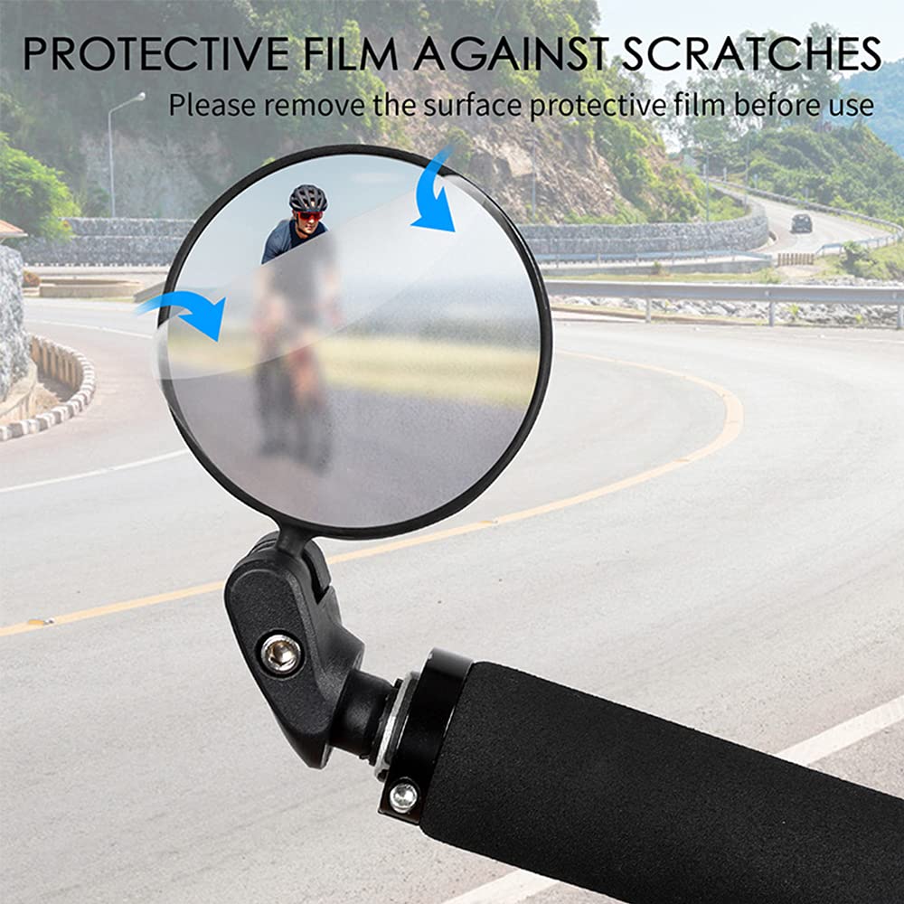 **KOUISYY 2Pcs Bike Mirror - HD Safety Rearview Mirrors for Mountain & Road Bicycles, Adjustable Bar End Cycling Mirrors for Enhanced Visibility - Perfect for Commuting, Touring & Off-Road Adventures**