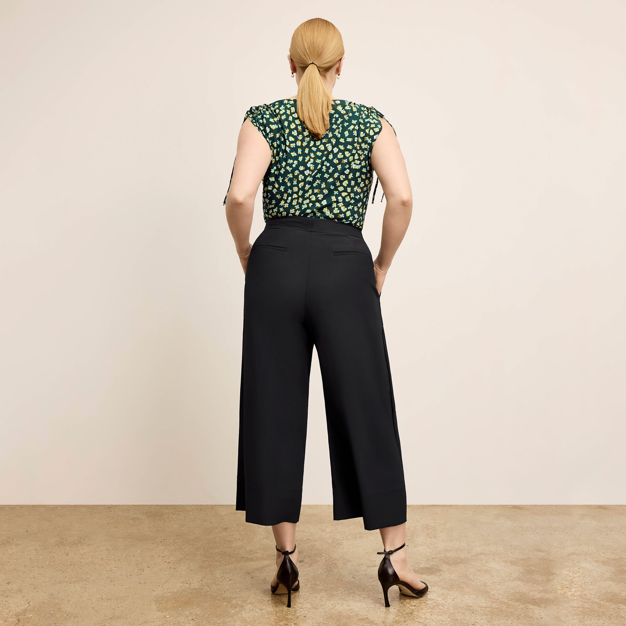 Eco-Friendly Soft Wave Culottes for Women - Comfortable & Stylish Black High Waist Palazzo Pants - Perfect for Casual Wear, Office & Travel
