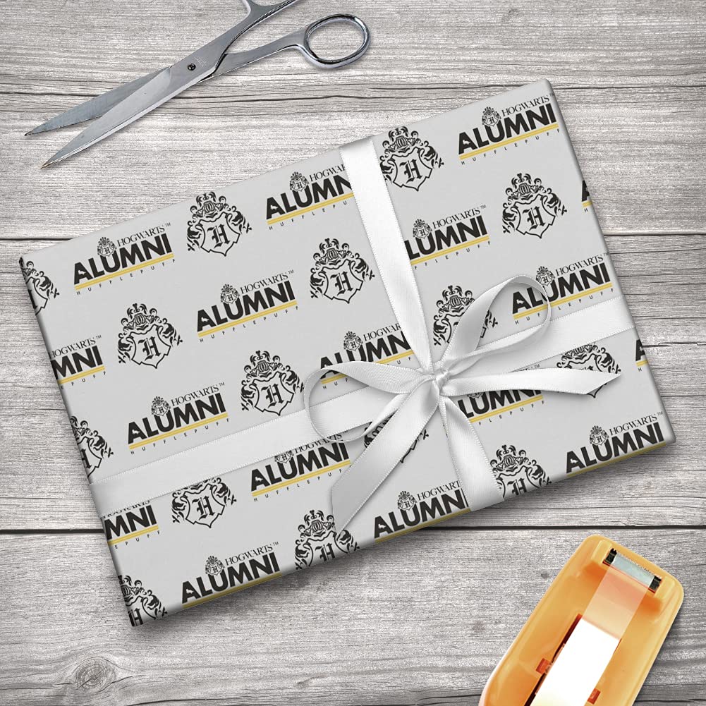 Harry Potter Hufflepuff Wrapping Paper Roll - Official Licensed Gift Wrap for Birthdays, Christmas & House Pride - Perfect for Party Decor, Book Lover Gifts & Wizarding World Fans