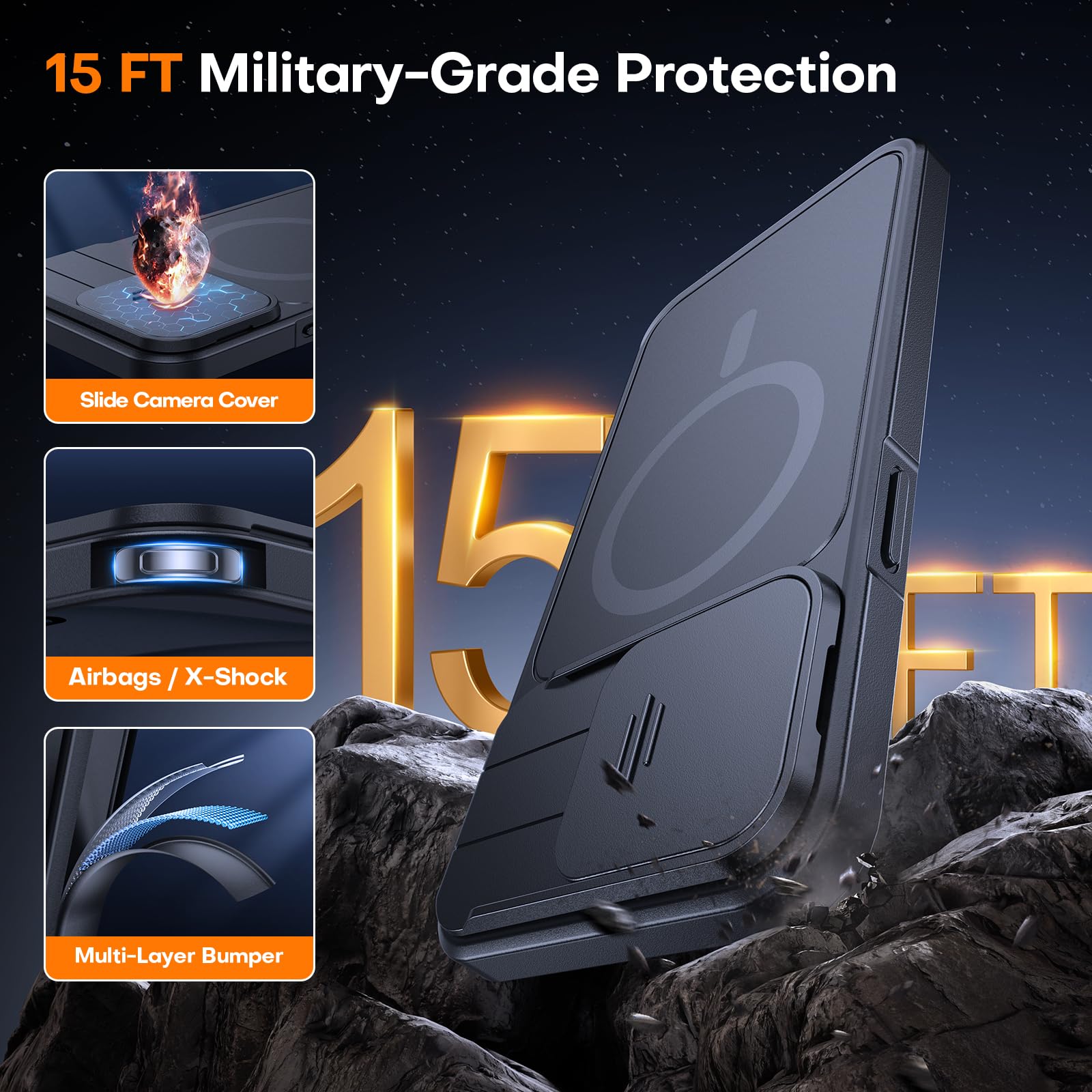 LK Heavy Duty Magnetic Phone Case for iPhone 15 Pro (6.1