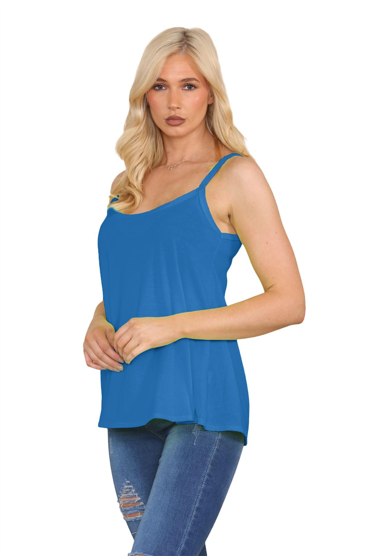 Janisramone® Women's Stretchy Sleeveless Camisole - Plain Summer Tank Top for Women | Lightweight & Comfortable Casual Wear for Beach, Travel & Everyday Outfits