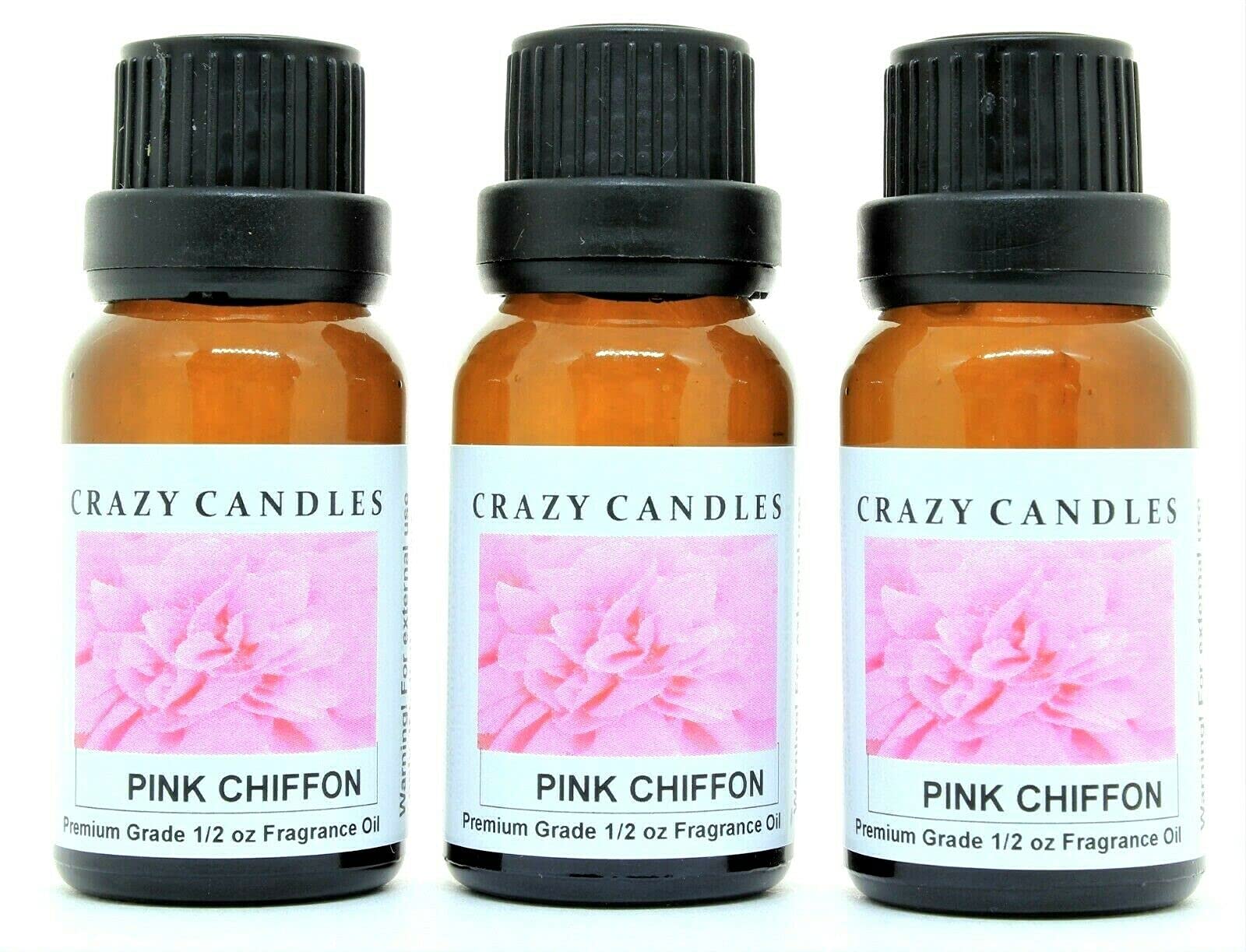 Premium Pink Chiffon Scented Fragrance Oil - 3 Pack (1/2 Fl Oz/15ml Each) - Long-Lasting Aromatherapy for Home, Office & Spa | Perfect for Diffusers, Candles & DIY Projects