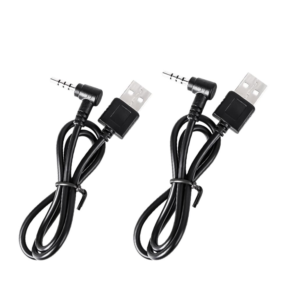 MIMIRACLE 2 Pack Charging Cables for V6, V4, FBIM 3.5mm Interface Helmet Intercom & Referee Headset - Durable Fast Charging Cord for Motorcycle Communication & Sports Officiating