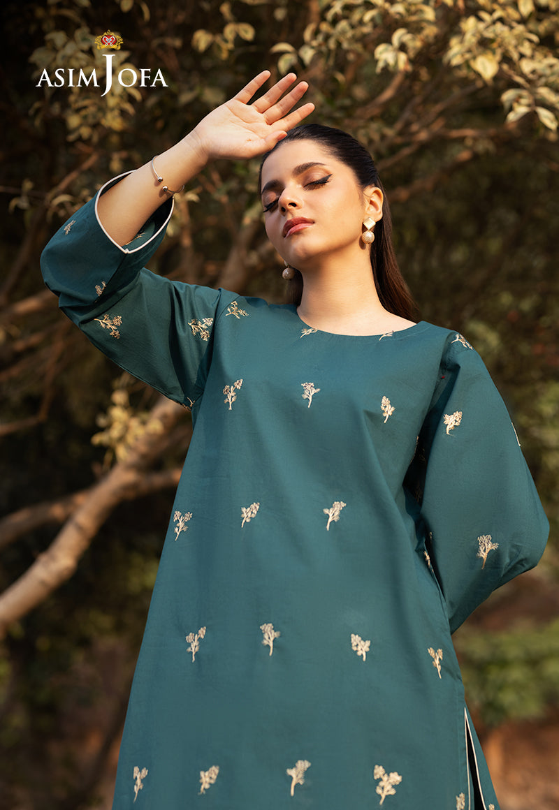 Premium Cambric Blue Stitched Suit by Asim Jofa - Elegant Formal Wear for Weddings, Business Meetings & Special Occasions