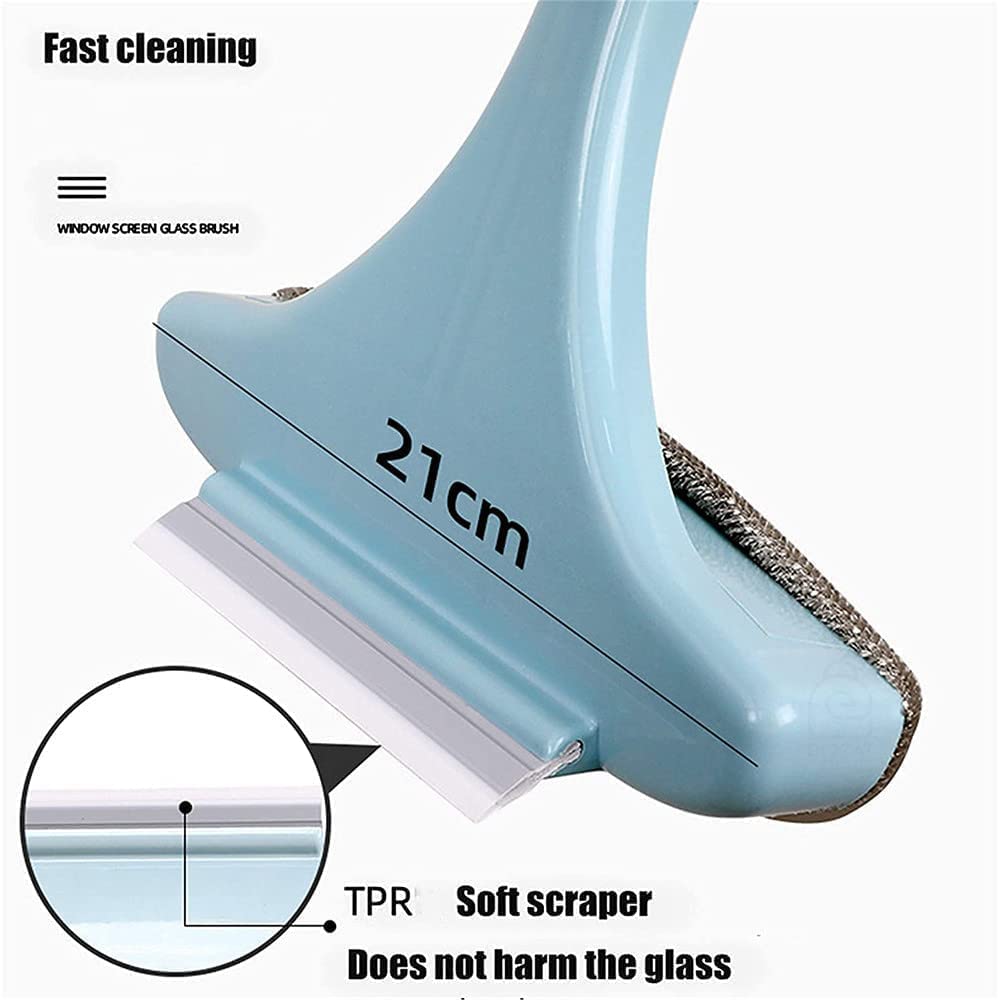MASKFORCE 2-in-1 Mesh & Window Cleaning Brush with Extended Handle - Double-Sided Screen Cleaner, Wiper & Net Cleaner for Windows, Screens & Glass Surfaces - Multi Color (Pack of 1) - Perfect for Home, Office & Car Window Cleaning