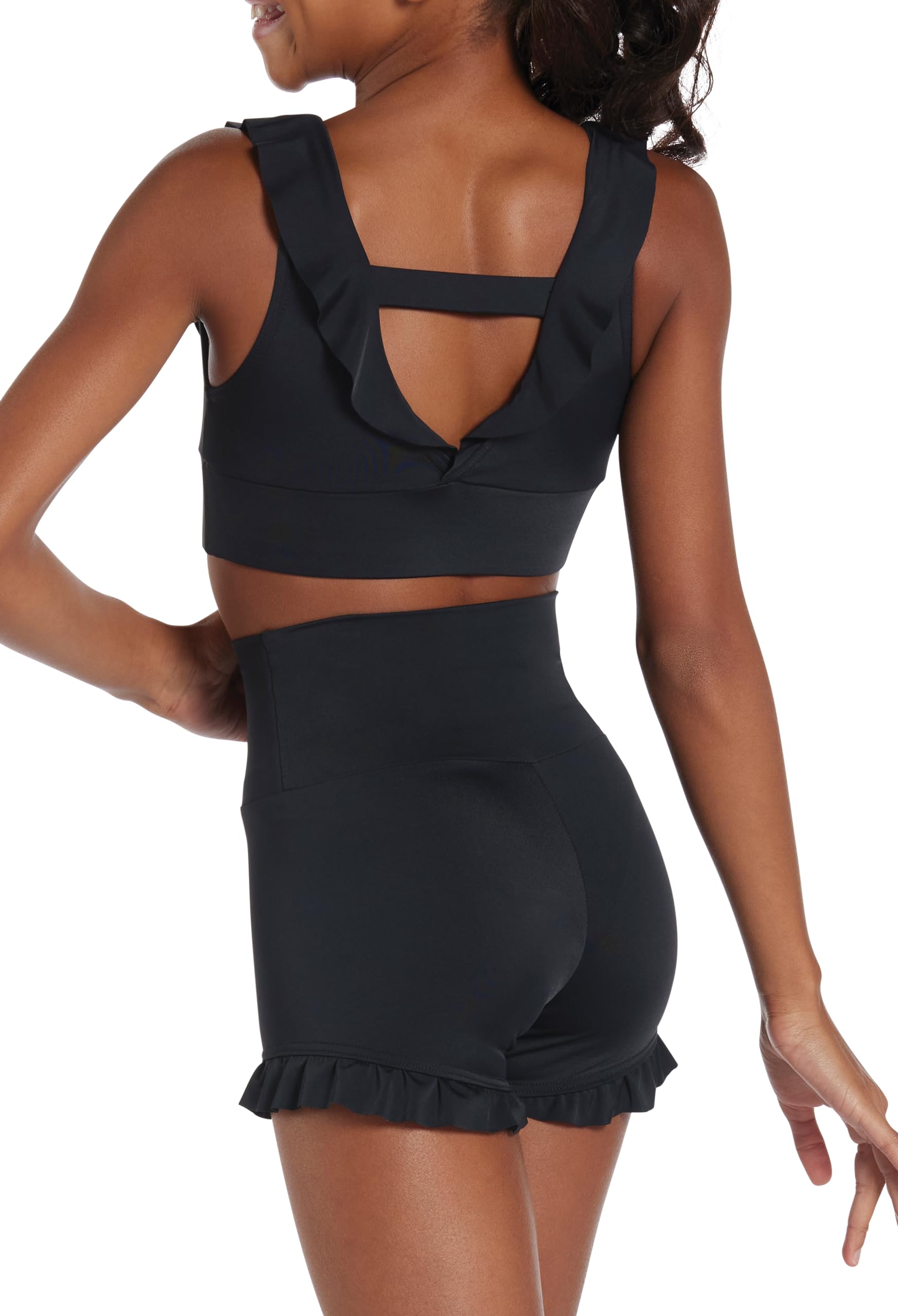 Balera Ruffled Crop Top for Girls & Women - Dancewear & Casual Wear - Perfect for Ballet, Jazz, Dance Class & Everyday Fashion