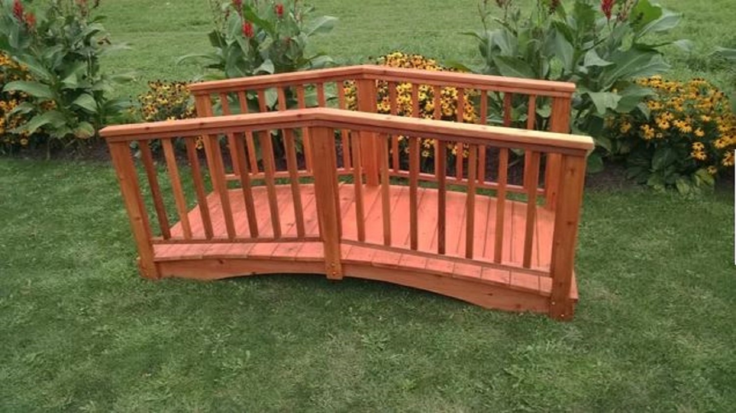 A & L Furniture Cedar Wood Baluster Bridge - Handcrafted Rustic Home Decor for Gardens, Patios, and Outdoor Spaces