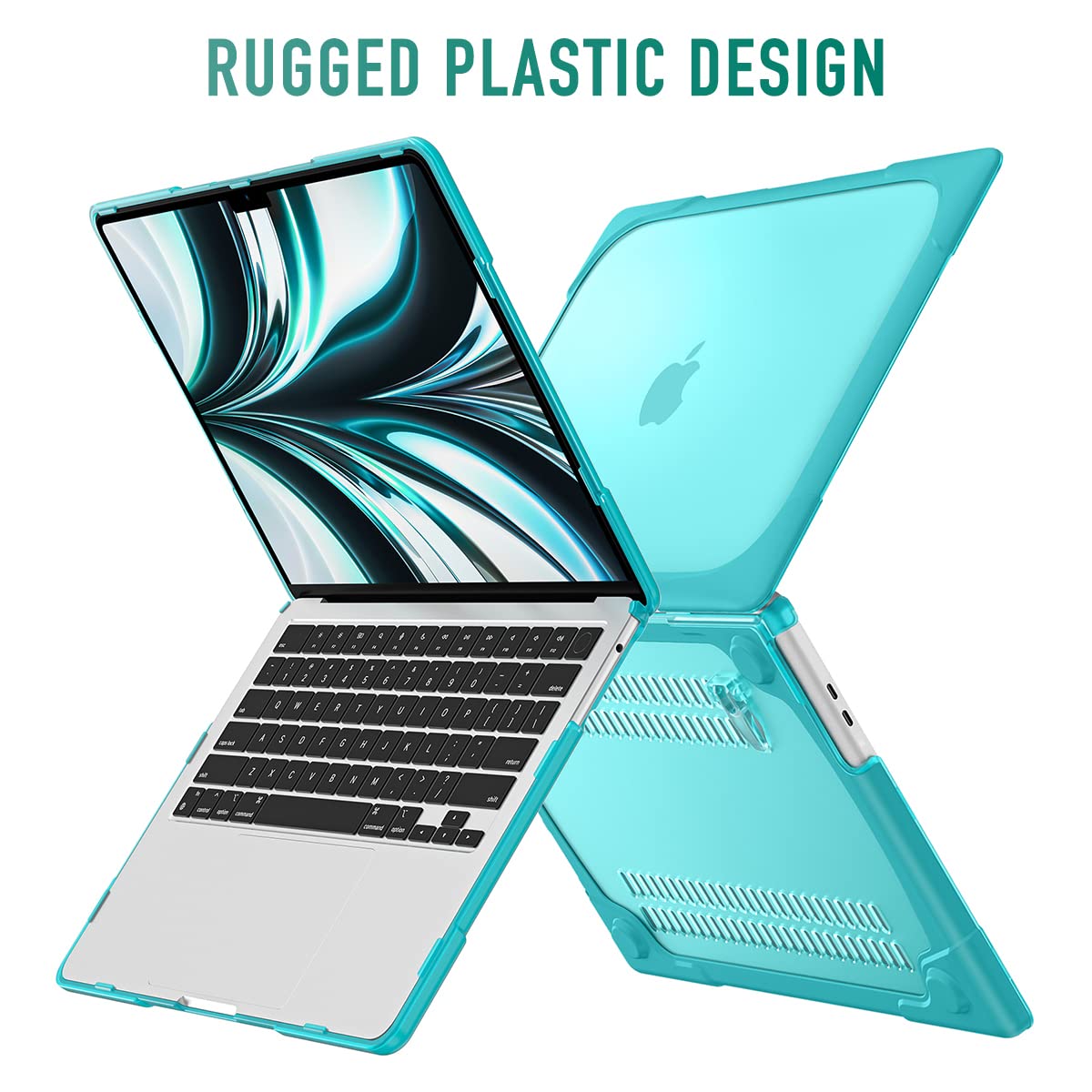 Premium Heavy Duty Hard Case with Foldable Kickstand for MacBook Air 13 Inch (2021-2018 M1/A2337/A2179/A1932) - Shockproof Protective Cover Compatible with Retina Display & Touch ID, Blue - Perfect for Work, Travel & School Use