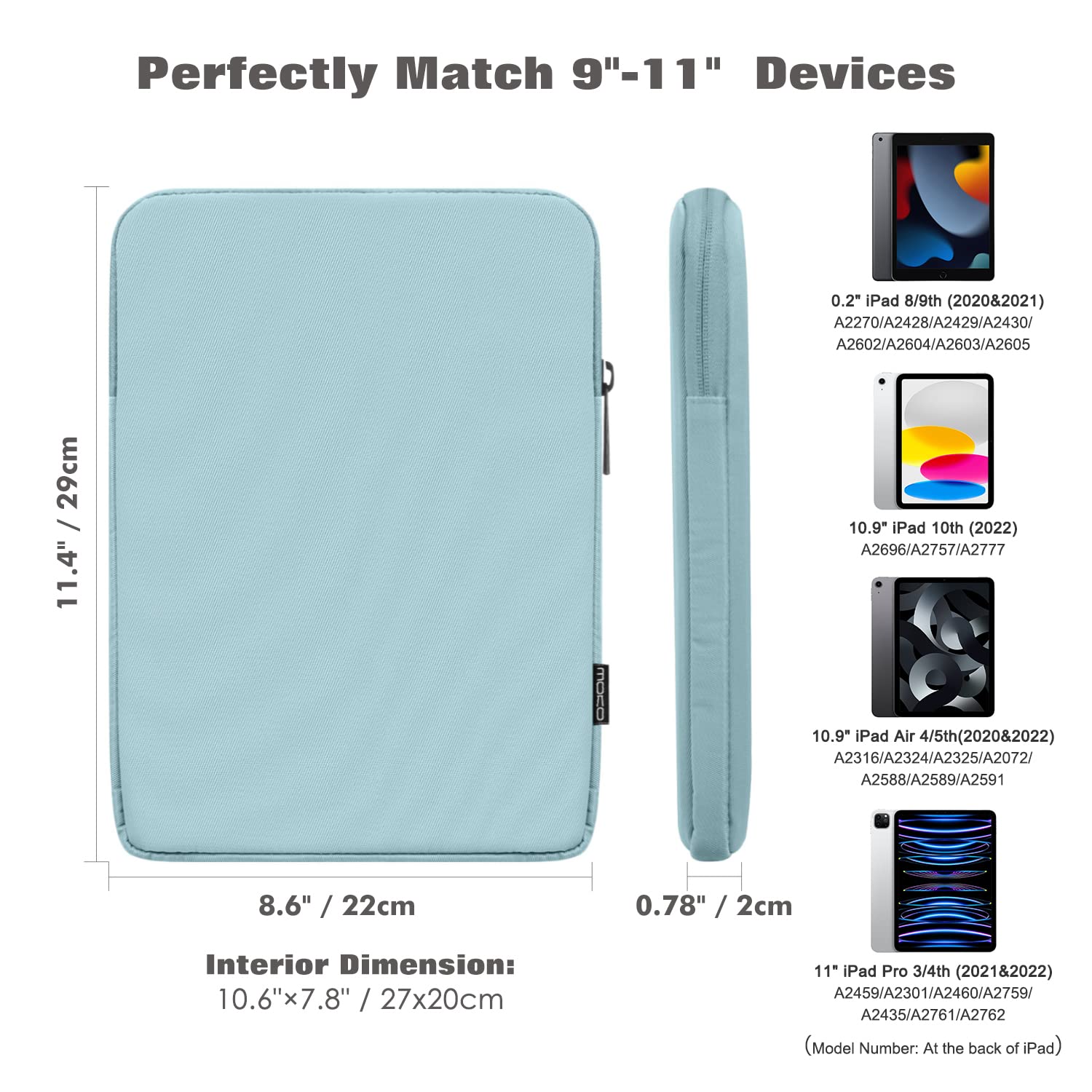 MoKo Tablet Case for iPad Air M2 2024/Air 5/4 10.9