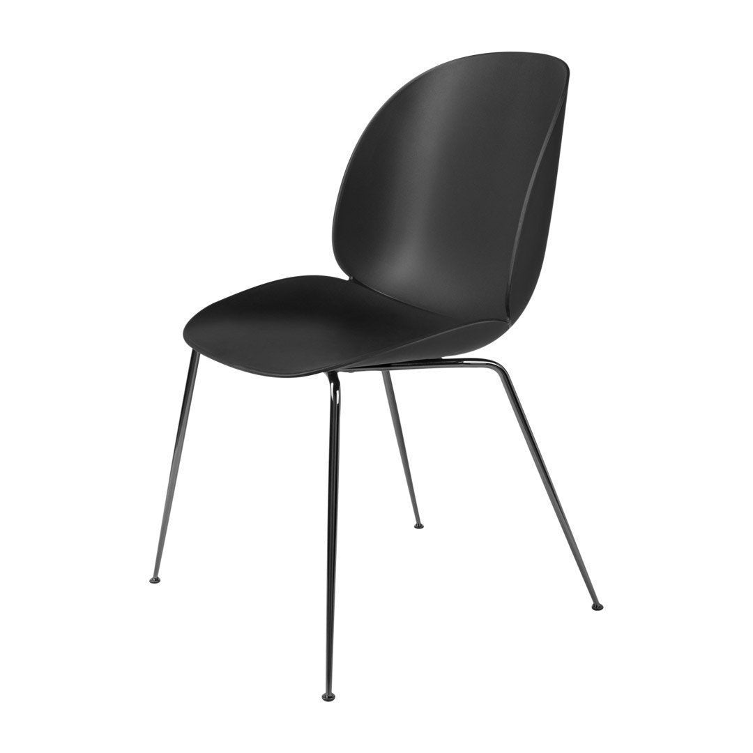 Modern Beetle Dining Chair with Conic Base - Unupholstered Wooden Seat - Stylish Kitchen & Dining Room Furniture for Home & Restaurant Use