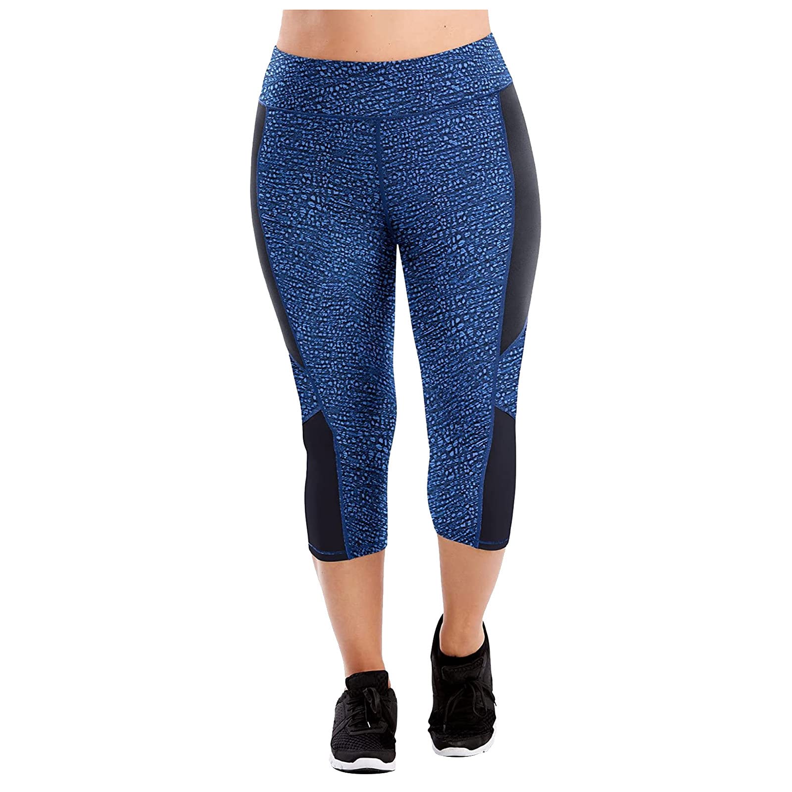 YpingLonk Women's High Waisted Tummy Control Leggings - Stretchy Color Block Yoga Pants for Fitness, Workout & Running - Plus Size Activewear for Gym, Lounge & Everyday Wear