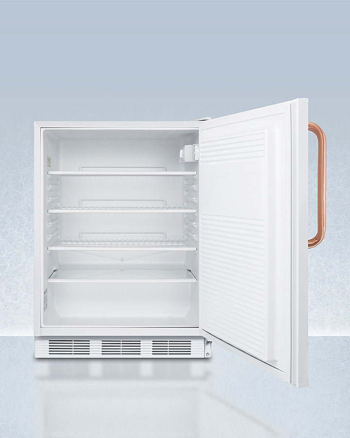 Accucold 24-Inch Wide Built-In All Refrigerator with Antimicrobial Pure Copper Handle - ADA Compliant - FF7LWBITBCADA - Perfect for Modern Kitchens, Restaurants, and ADA-Compliant Spaces