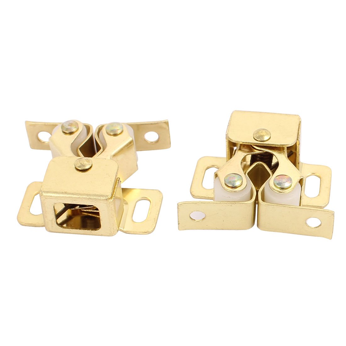 IIVVERR 10-Pack Gold Tone Double Ball Roller Cabinet Door Catch Latch 32x30x15mm - Durable Closet & Cupboard Hardware for Smooth Door Closing (Perfect for Kitchen Cabinets, Wardrobes & Storage Units)