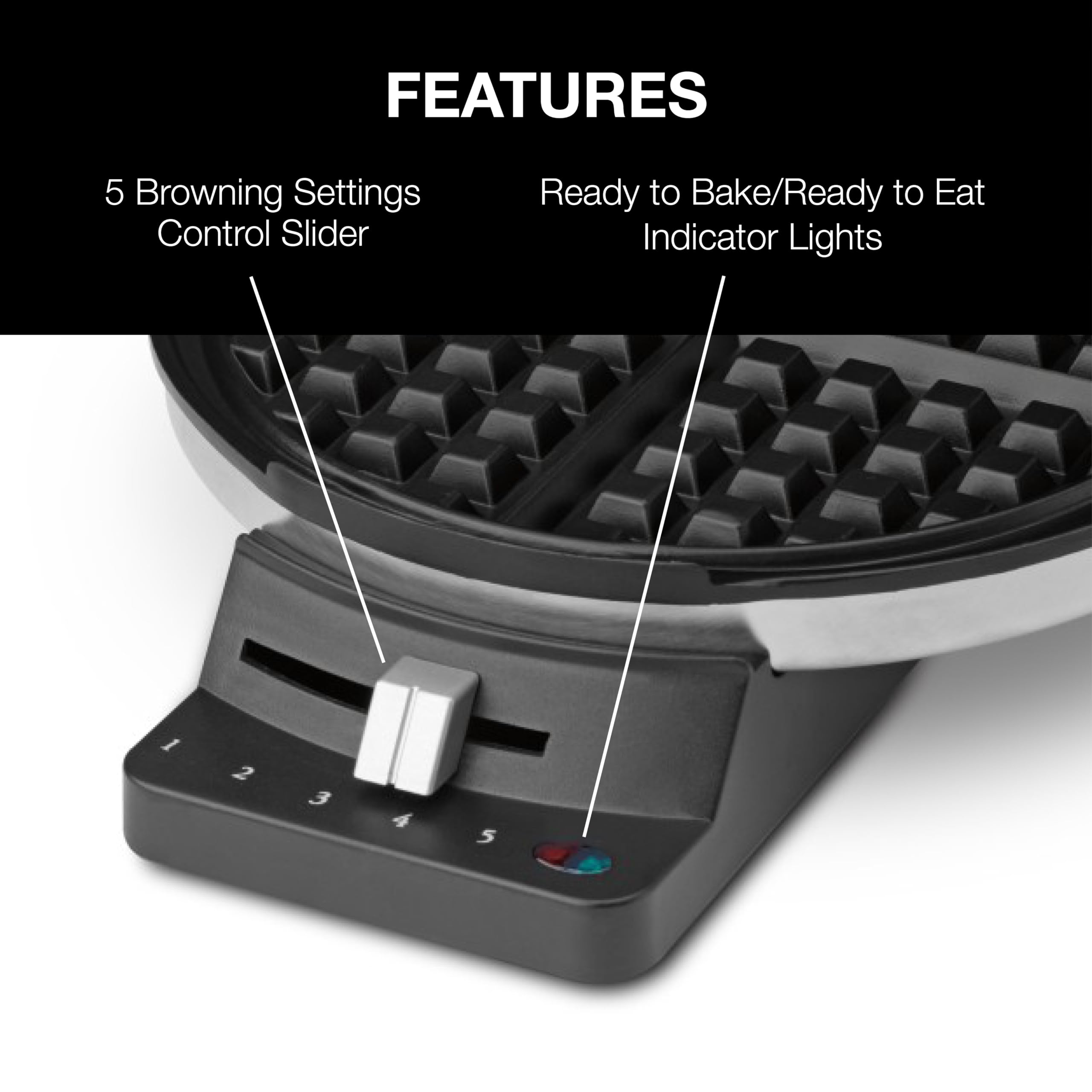 Cuisinart WMR-CAC Traditional Round Waffle Maker - Compact Belgian Waffle Iron for Home, Breakfast & Brunch - Perfect for Pancakes, Waffles & French Toast - Small Kitchen Appliance for Family & Entertaining