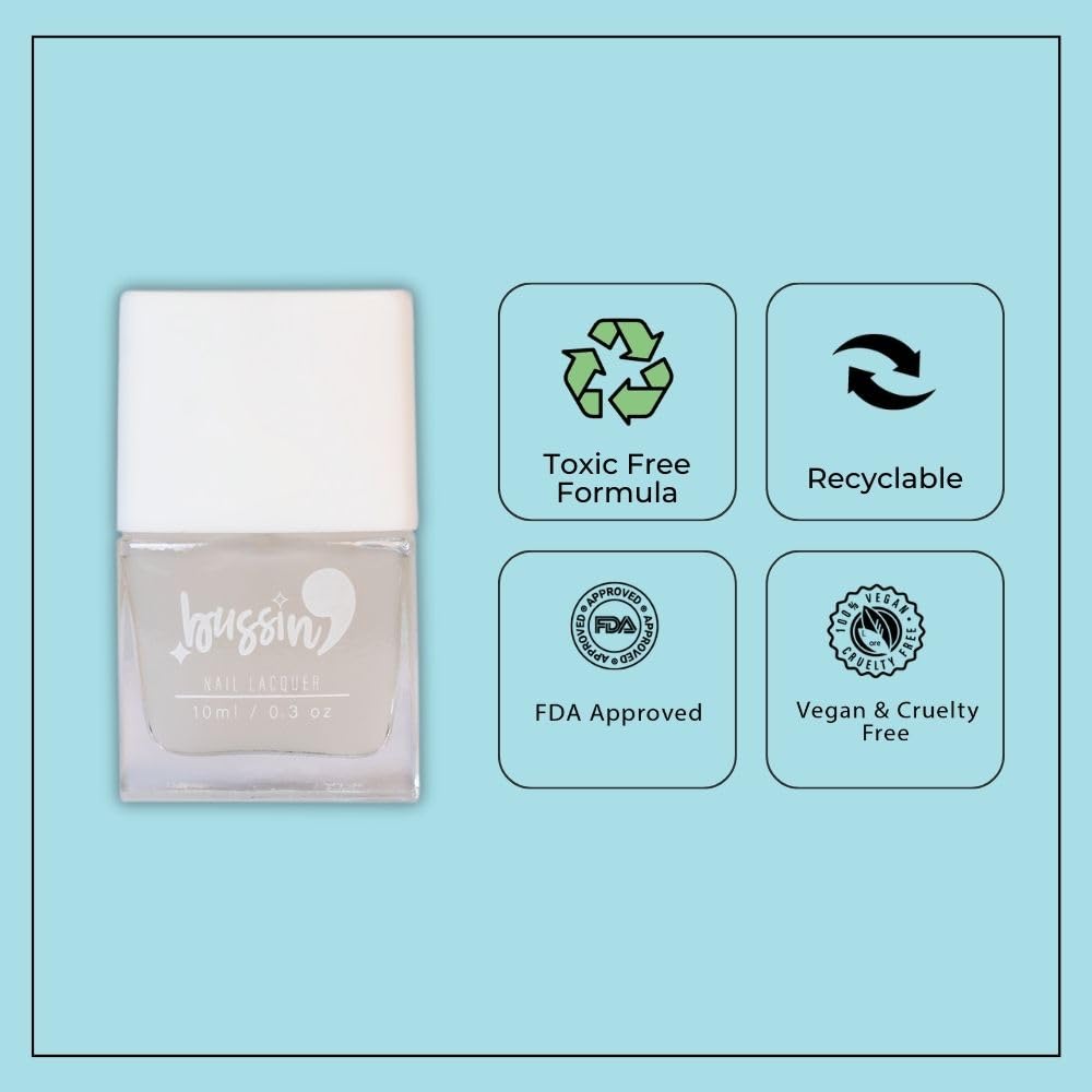 Bussin Beauty Matte Top Coat Nail Polish - Long Lasting Vegan Nail Paint for Women - Perfect for Salon Quality Manicures at Home & Special Occasions