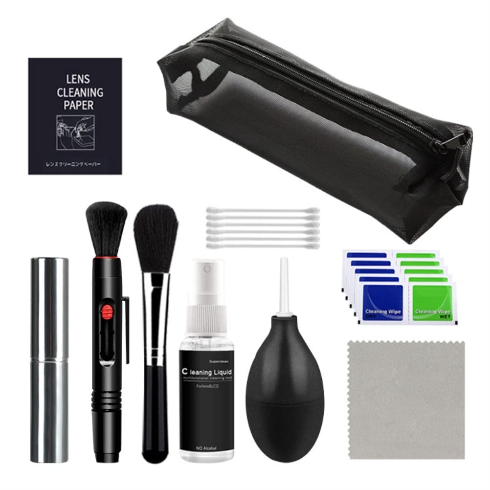 SFNTION DSLR Camera Cleaning Kit - 9Pcs Professional Lens Cleaner Set with Swabs, Suede Fleece & Cleaning Pen for DSLR Cameras, Lenses, Optics | Perfect for Travel, Studio & Outdoor Photography Maintenance