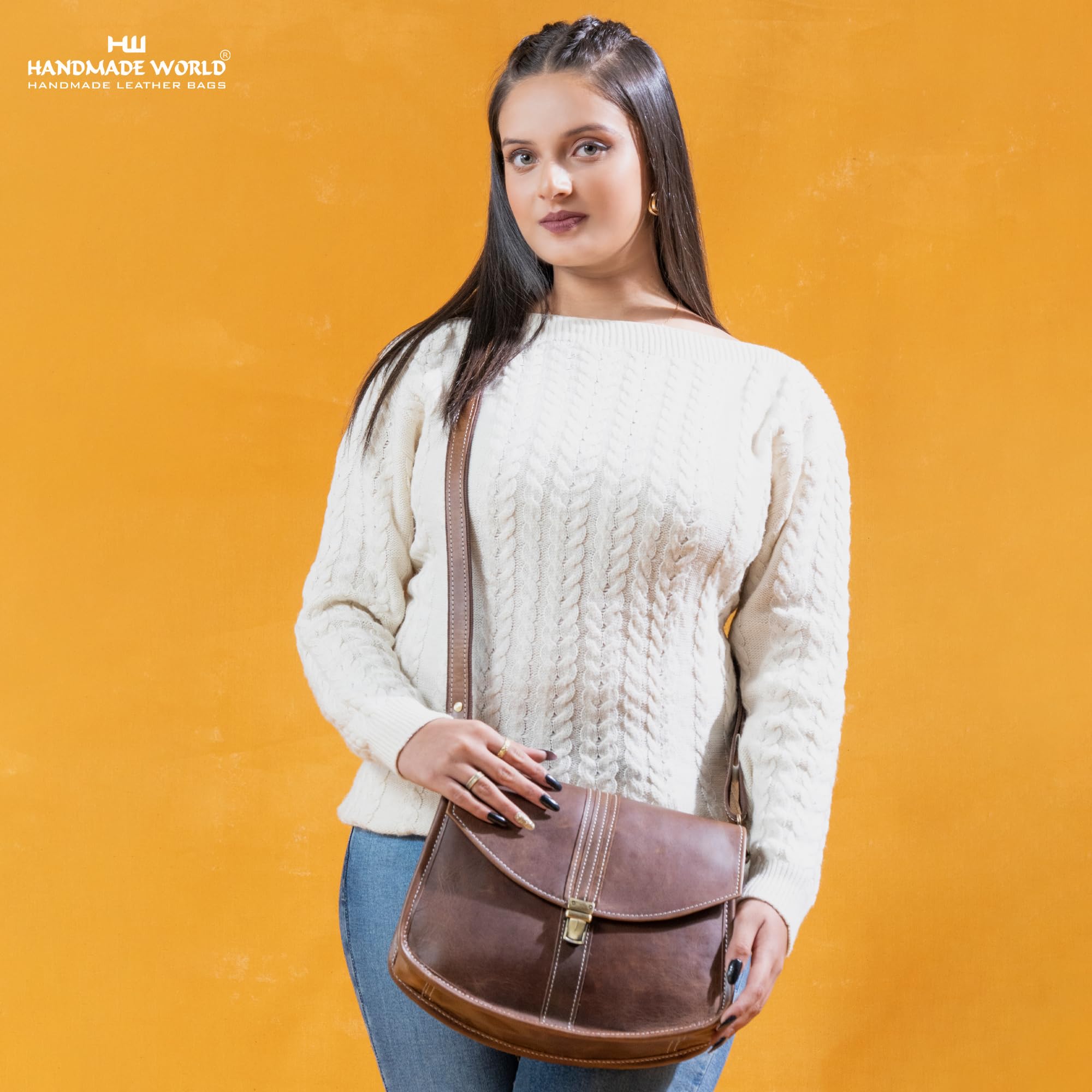 Premium Handmade Leather Crossbody Bag for Women - Stylish Sling Satchel & Travel Purse - Perfect for Daily Use, Work, and Weekend Adventures