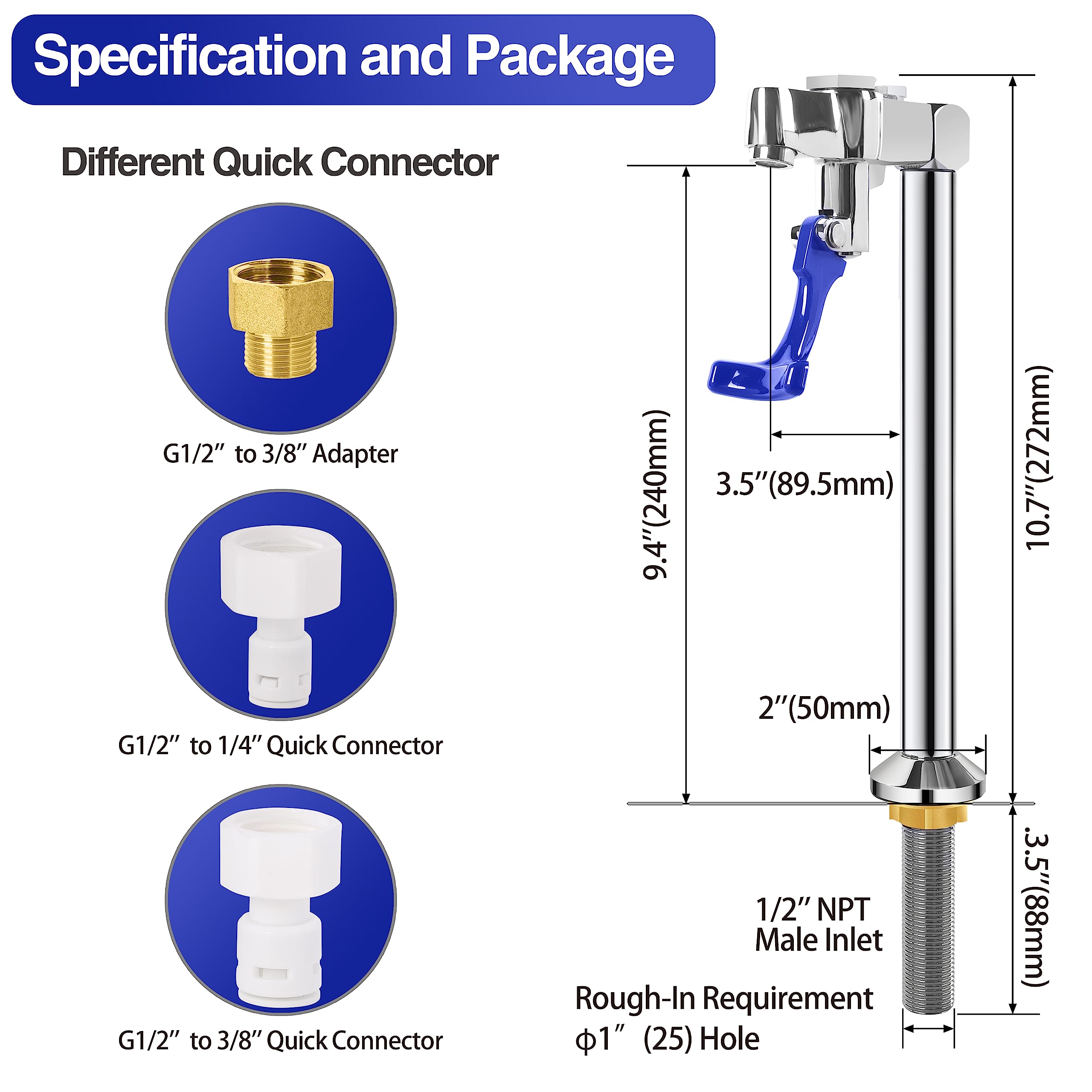 Premium 9-Inch Stainless Steel Glass Filler Faucet - G1/2