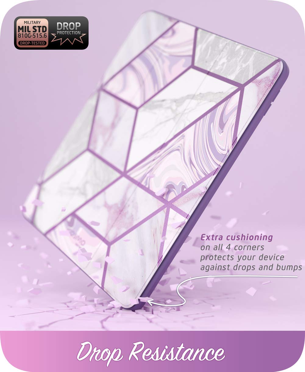 i-Blason Cosmo Case for iPad Air 3 (10.5 inch 2019 3rd Gen) & iPad Pro 10.5 (2017) - Trifold Stand Protective Cover with Built-in Screen Protector, Pencil Holder & Auto Sleep/Wake - Perfect for Work, Travel & School (Amethyst Purple)