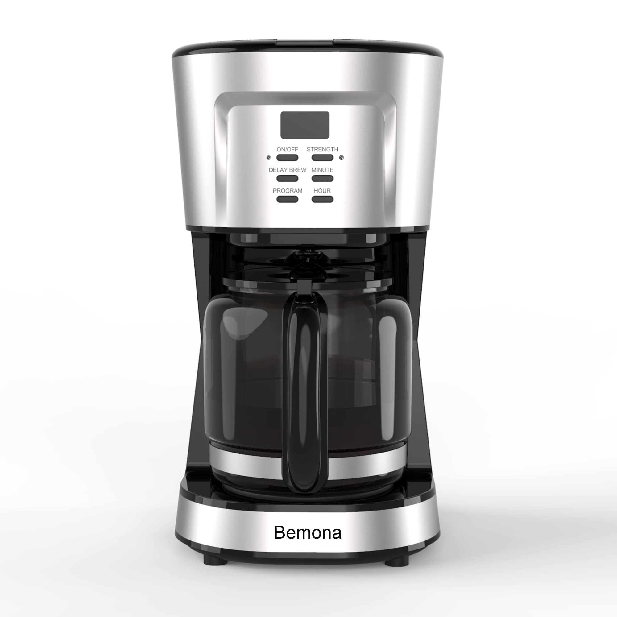 12-Cup Programmable Drip Coffee Maker with Glass Carafe & Permanent Filter - Auto Keep Warm, Water Window - Perfect for Home, Office & Restaurants - Black Coffee Machine