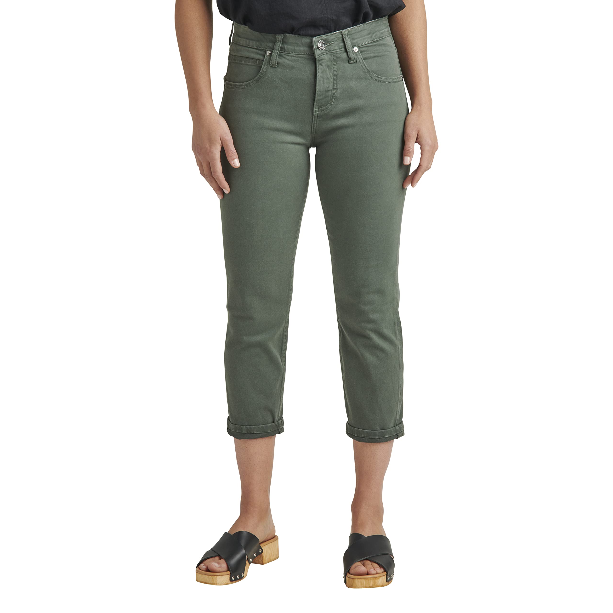 Jag Jeans Women's Cecilia Mid Rise Capri Pants - Stretch Denim, Comfort Fit, Casual & Work Wear for Everyday Style