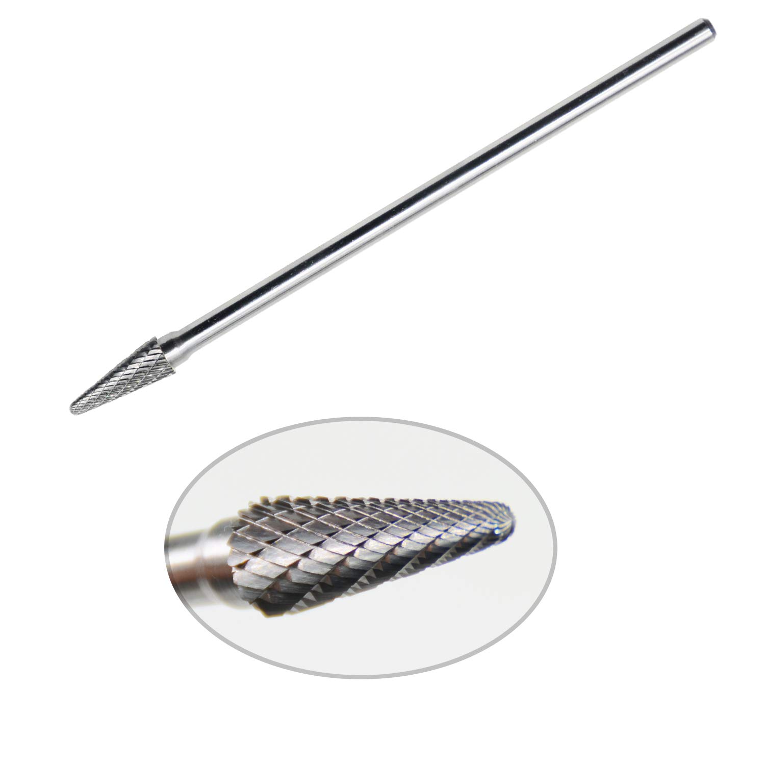 SL-3L6 Tungsten Carbide Burr Rotary File - Taper Shape with Radius End, Double Cut, 1/4