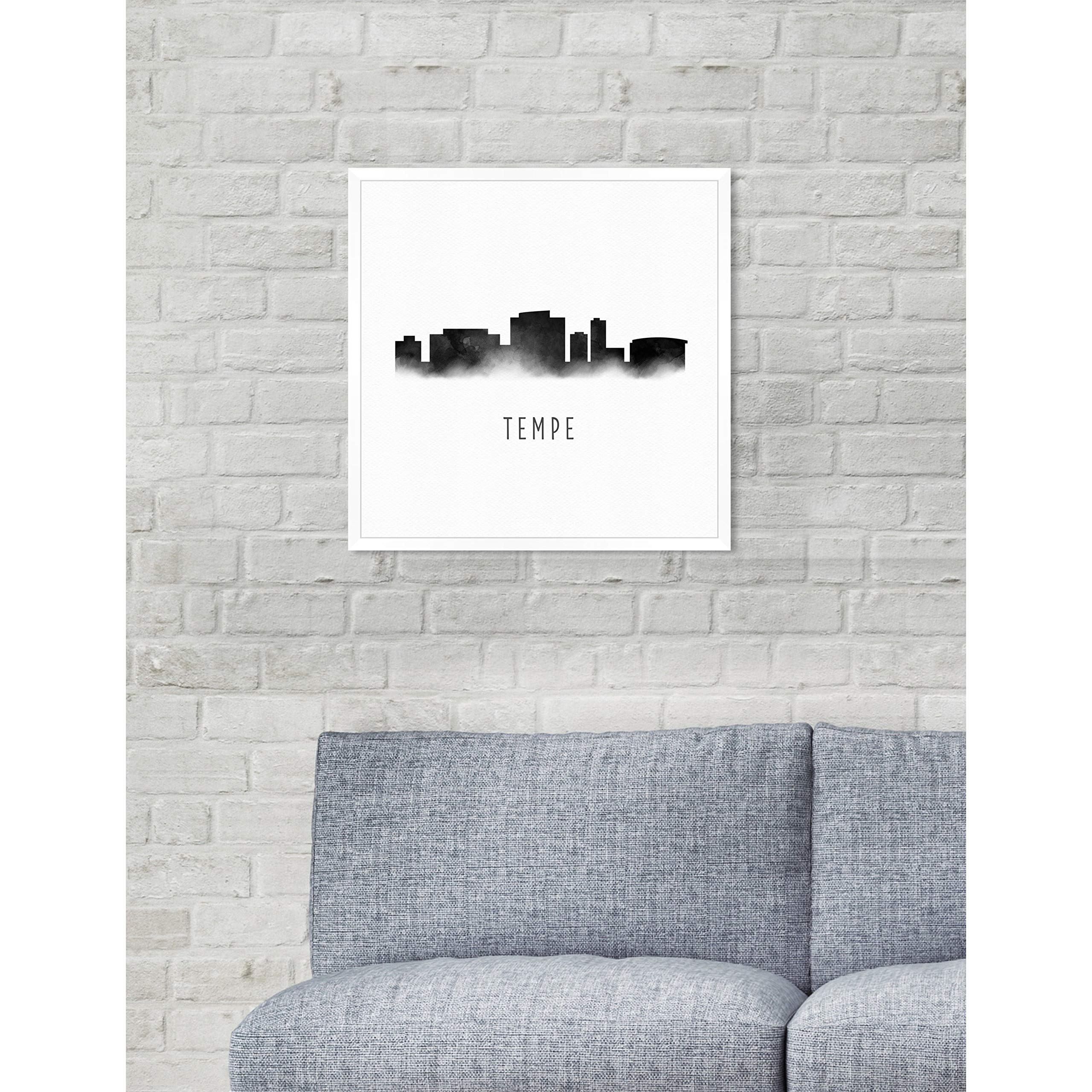 Oliver Gal 'Tempe Watercolor' Framed Wall Art - 16x16 Inches, Modern Abstract Canvas Painting for Living Room, Bedroom & Office Decor