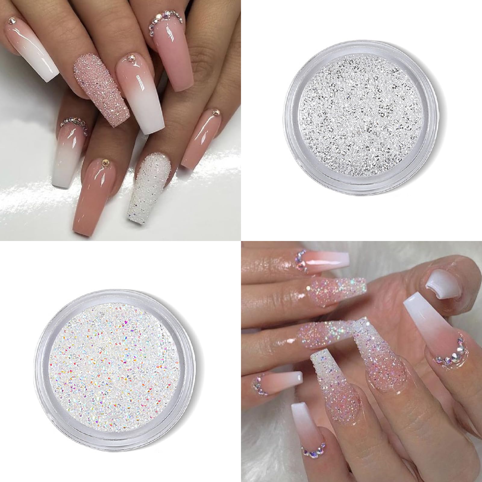 4 Boxes Flatback Rhinestones & Pearls Nail Art Charms - Half Round Design Nail Gems for Acrylic Nails, DIY Nail Decor, Manicure & Pedicure - Perfect for Wedding, Party, Salon & Home Nail Art Designs