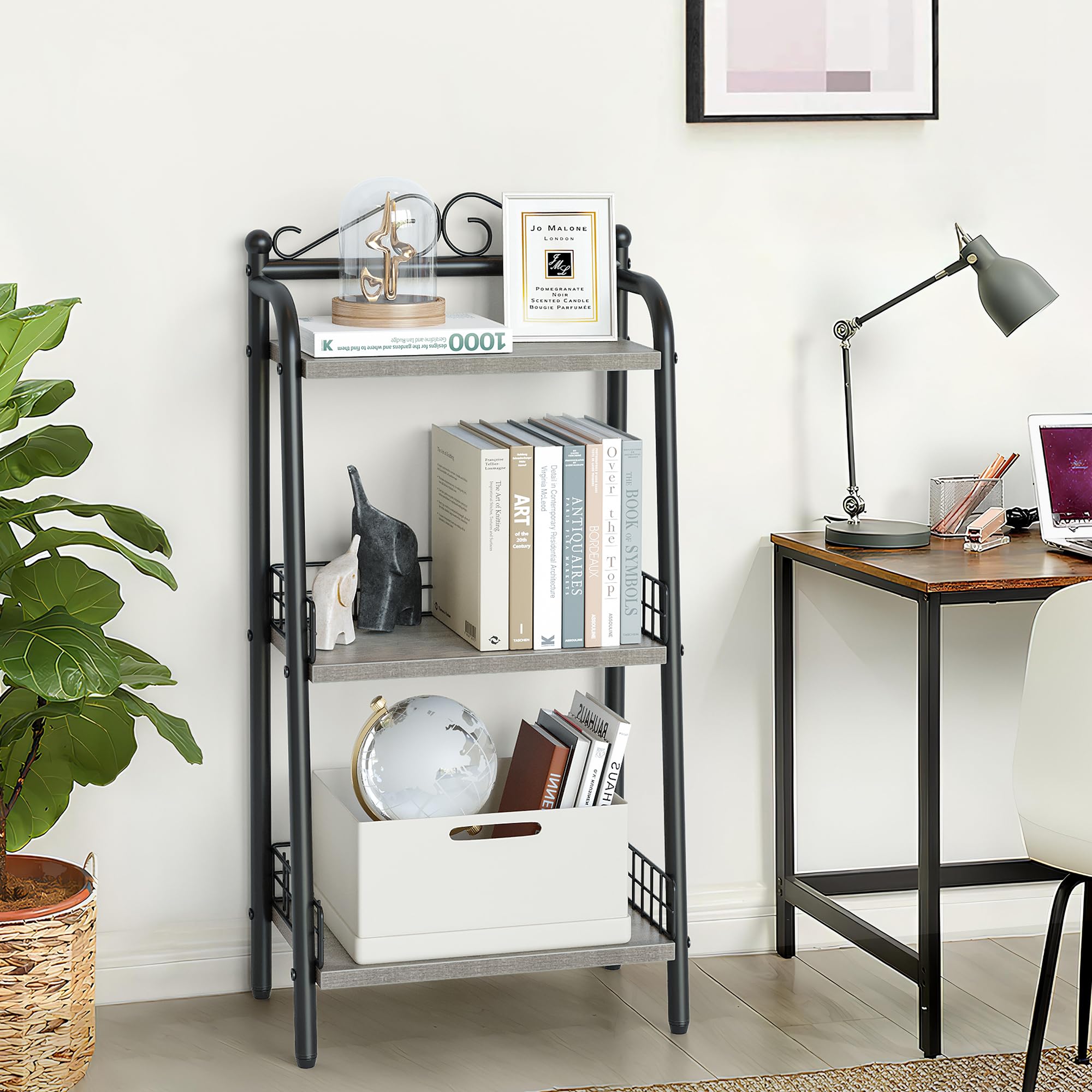 GARVEE 3-Tier Bathroom Ladder Shelf - Space-Saving Freestanding Storage Organizer for Bathroom, Living Room, Balcony & Kitchen | Perfect for Small Spaces, Towel & Toiletry Storage