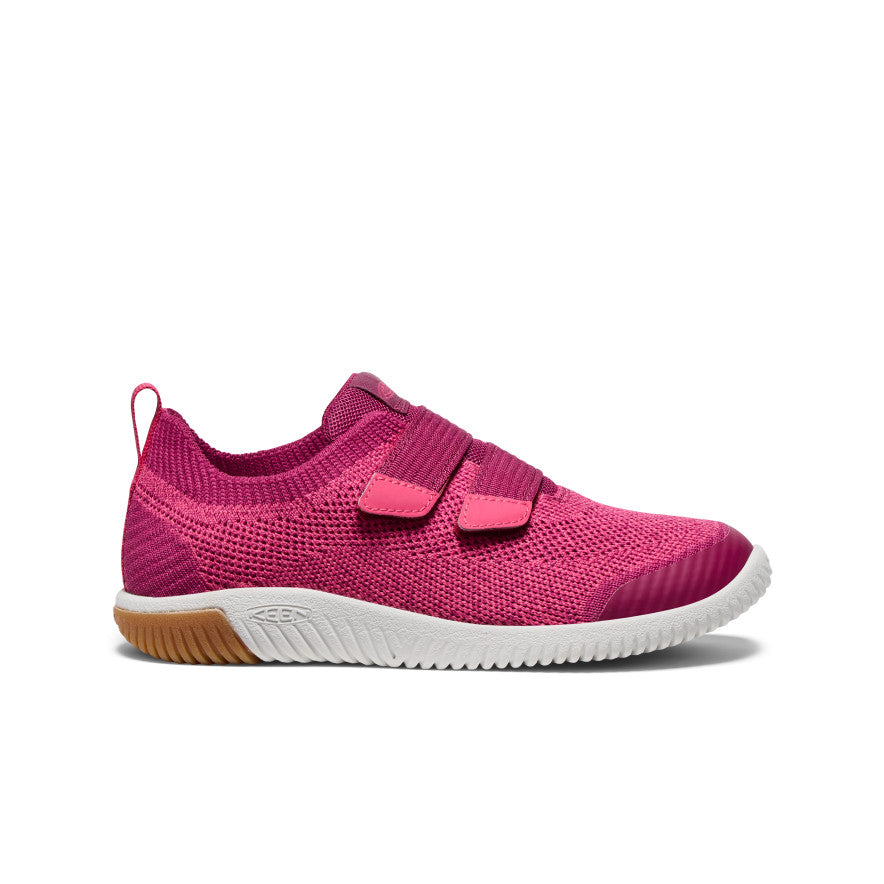 KNX Knit Double Strap Sneakers for Big Kids - Beaujolais/Raspberry Color | Comfortable School Shoes & Casual Playtime Footwear