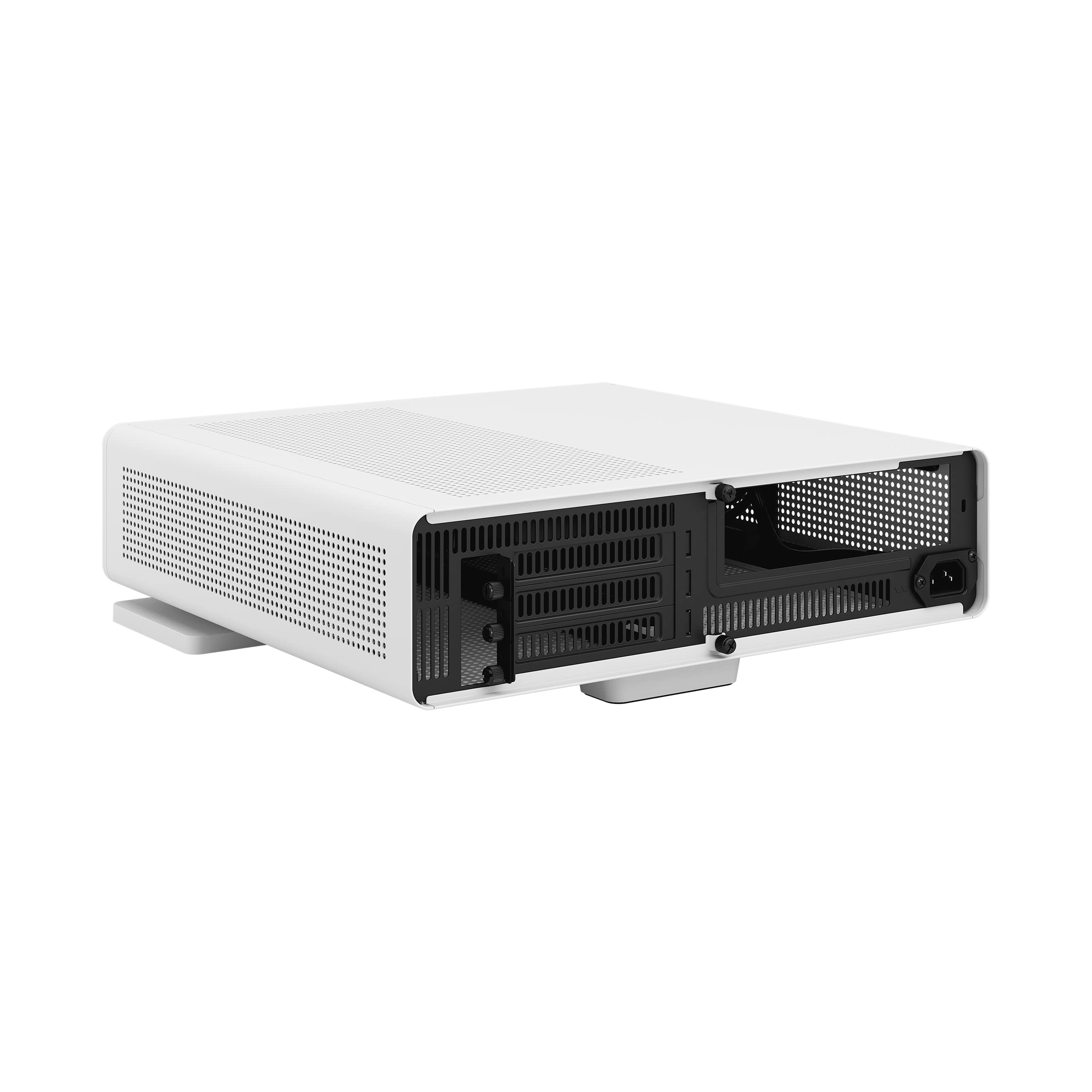 Fractal Design Ridge White ITX PC Case - PCIe 4.0 Riser Card & 2x140mm PWM Fans Included - USB Type-C - Compact Gaming Computer Case for Home Theater & Workstation Setup
