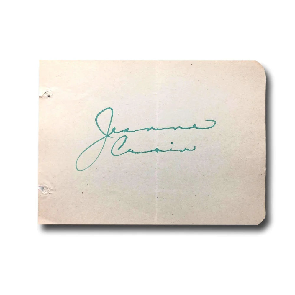 Jeanne Crain Hand Signed Autograph Album Page with JSA COA - Pinky Movie Actress Memorabilia for Collectors & Film Enthusiasts