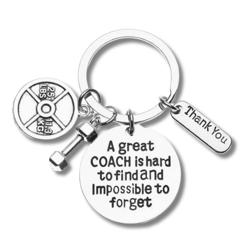 Fitness Trainer Keychain - Motivational Workout Gift for Gym Enthusiasts, No Excuse Exercise Charm with Weighted Barbell & Dumbbell Design - Perfect for Gym Bags, Sports Locker Decor & Fitness Coach Appreciation