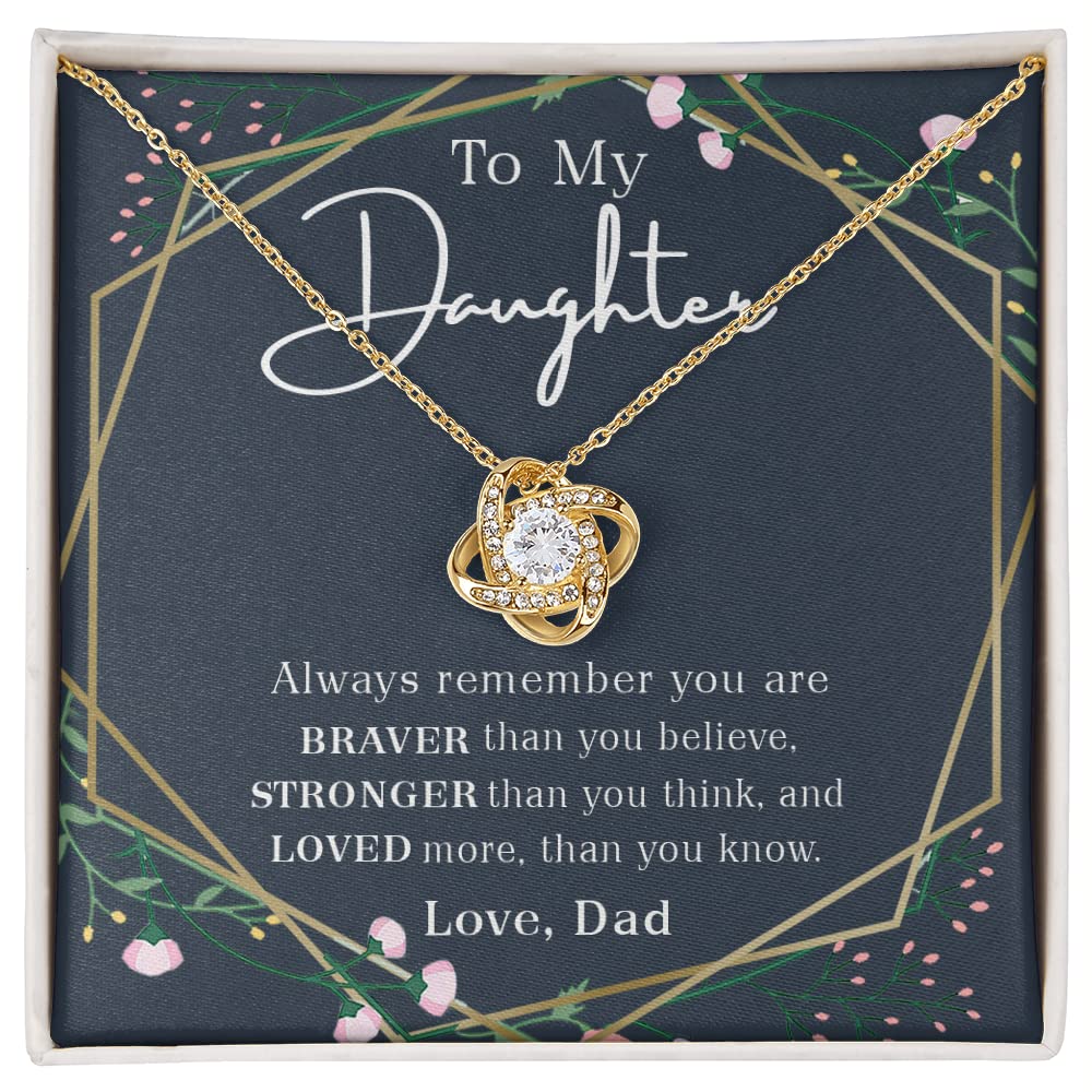 Infinity Hearts Necklace - Gold Luxury Jewelry Gift for Daughter | Always Remember You Are Loved | Thoughtful Present from Dad | Perfect for Birthdays, Graduation & Special Occasions