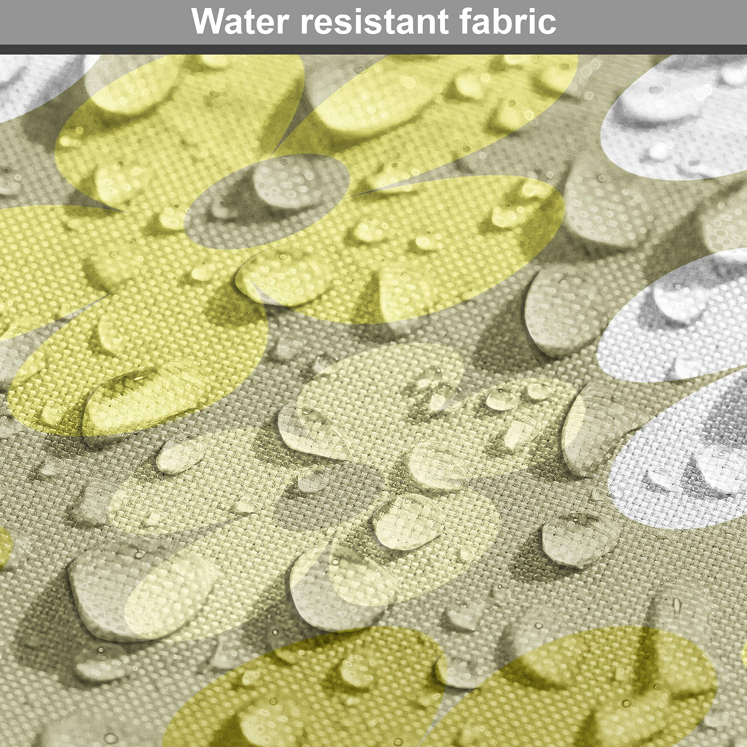 Ambesonne Floral Fabric - Grey Yellow Abstract Print, 3 Yards for Upholstery & Home Decor | Perfect for Curtains & Pillows