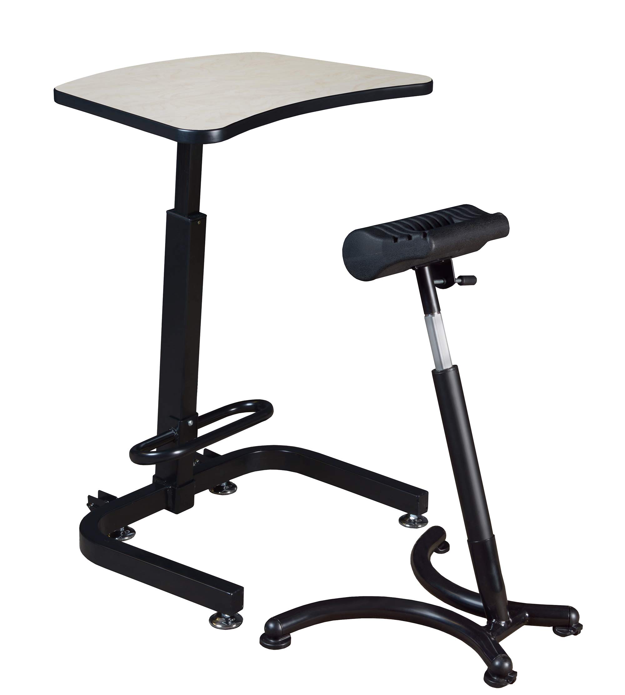 Regency Brody Adjustable Height Sit Stand Desk - Maple Wood Office Desk for Home & Workspace - Ergonomic Standing Desk for Work, Study & Gaming
