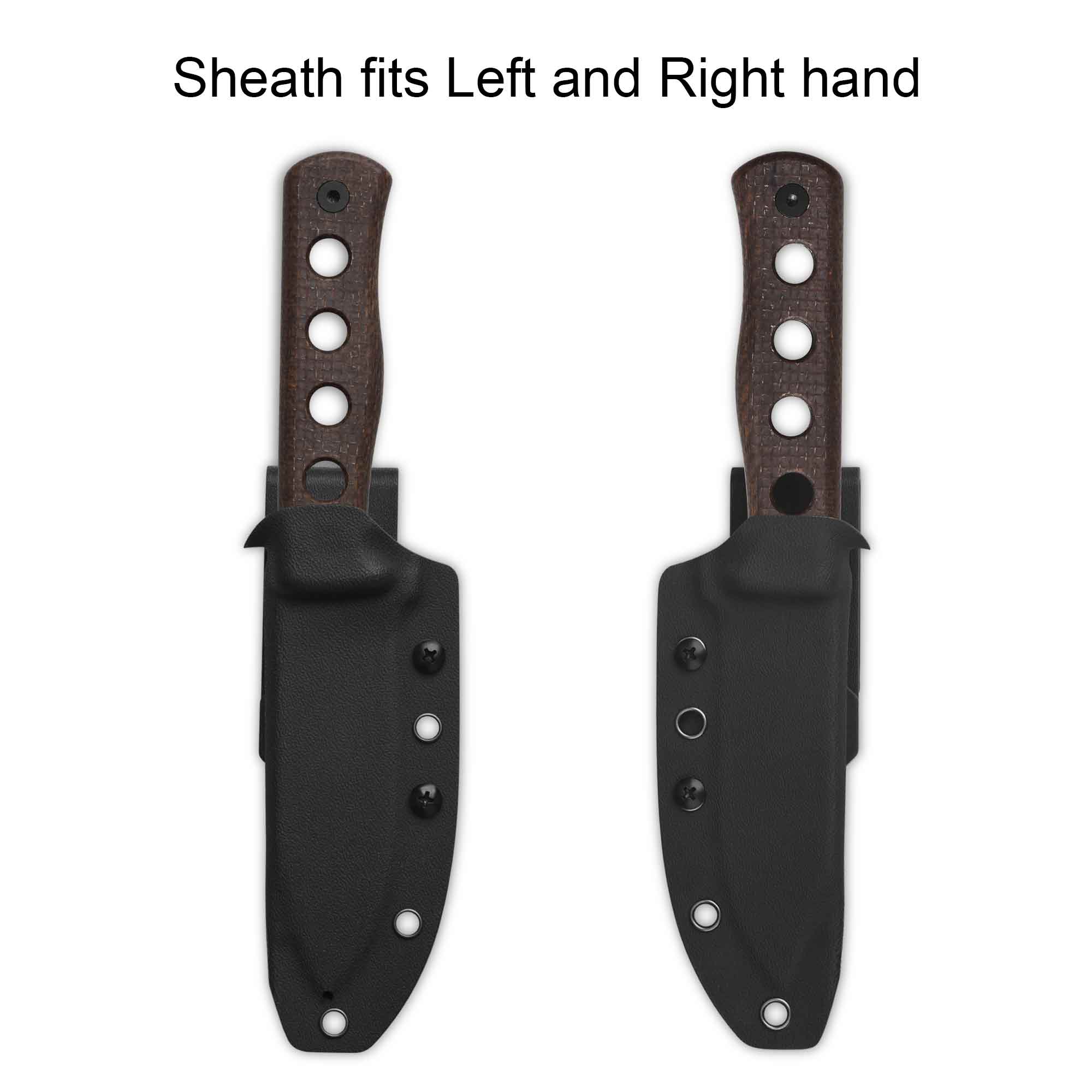 QSP Canary Fixed Blade Knife - DC53 High Carbon Steel Blade with Dark Brown Micarta Handle - Hunting, Camping & Outdoor Survival Knife
