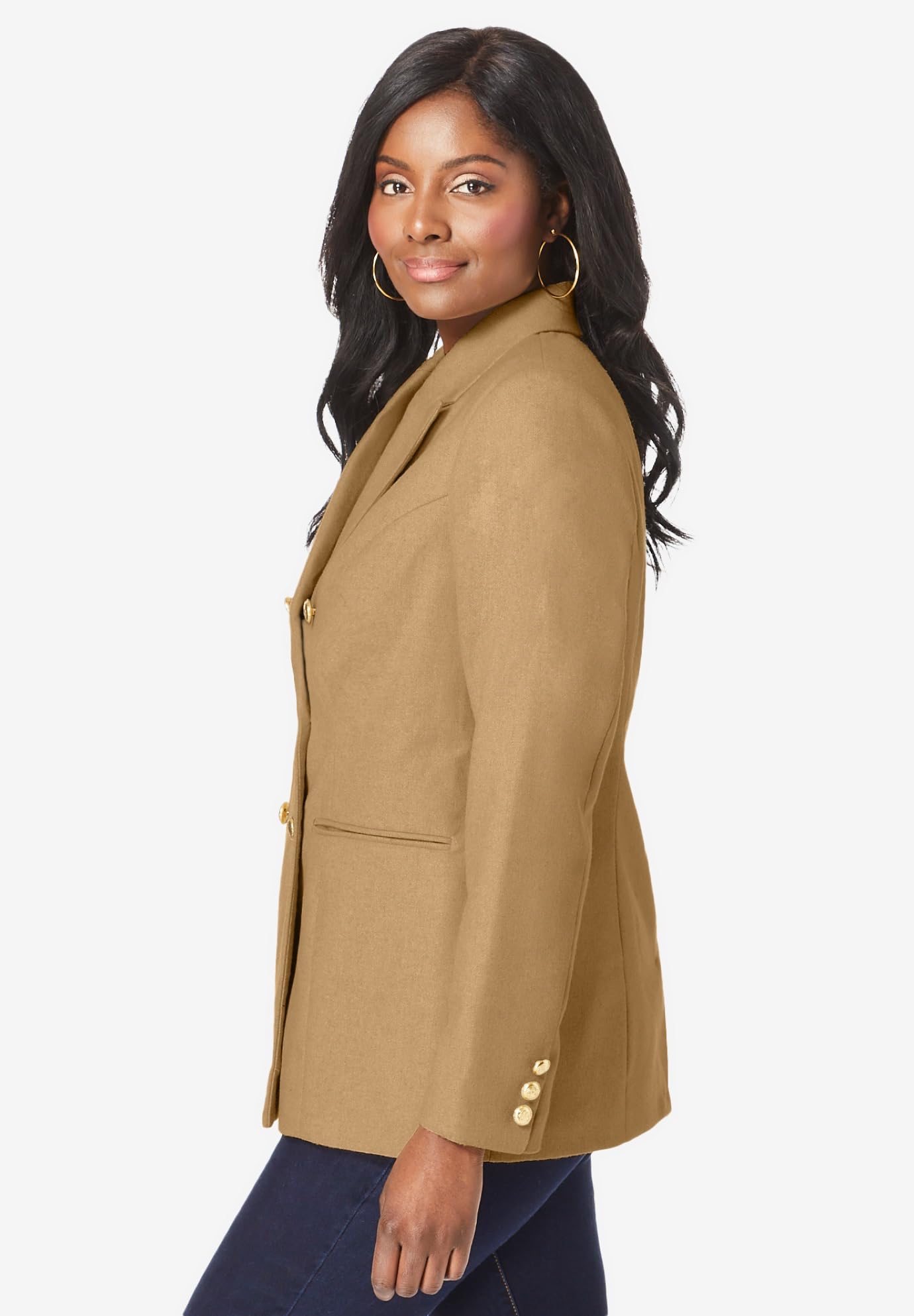 Jessica London Women's Plus Size Double Breasted Wool Blazer Coat for Work, Office & Business Attire - Professional Formal Wear for Women